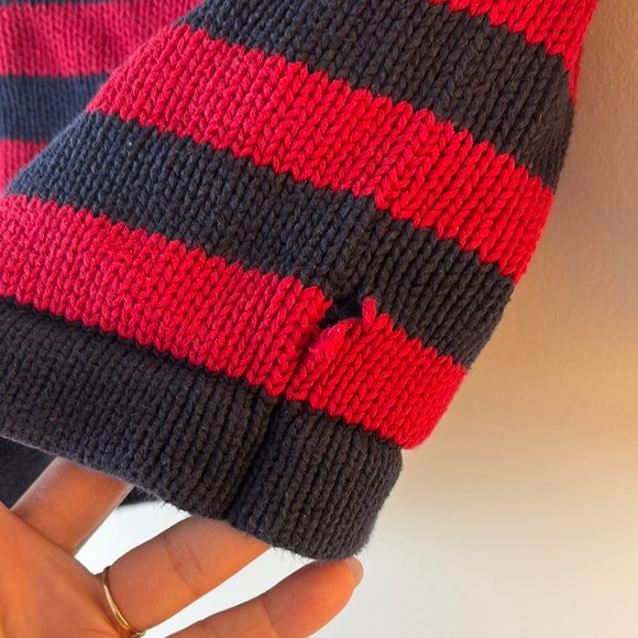 GAP Red and Black Striped Sweater with Hood - Picture 2 of 3